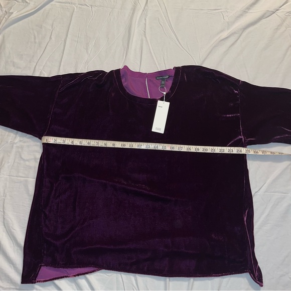 NWT Eileen Fisher XL, deep plum, drape Velvet top, New - Picture 6 of 12